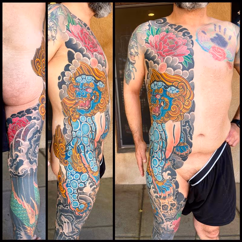 Foodog and peony side panel