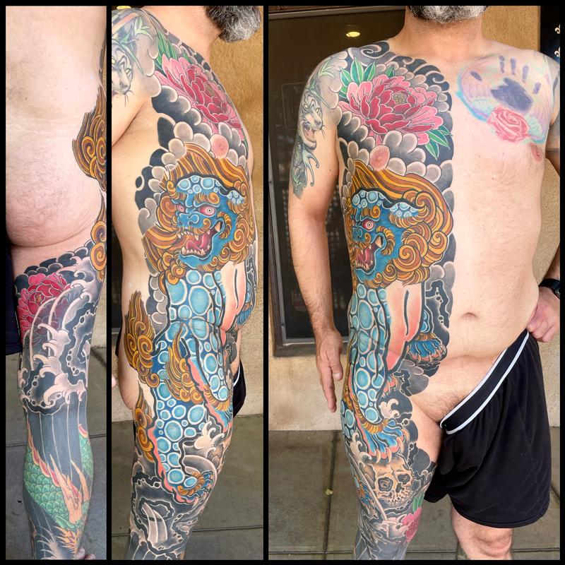 Foodog and peony side panel