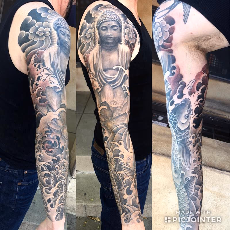 Buddha and koi fish Sleeve