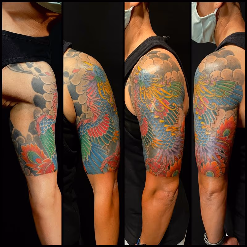 Japanese Phoenix half sleeve