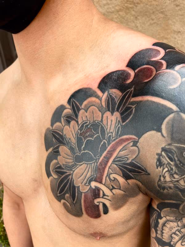 Japanese peony tattoo