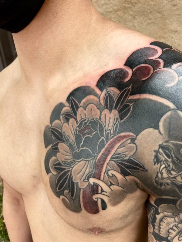 Japanese peony tattoo