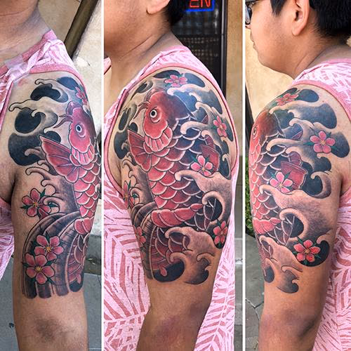 koi fish half sleeve