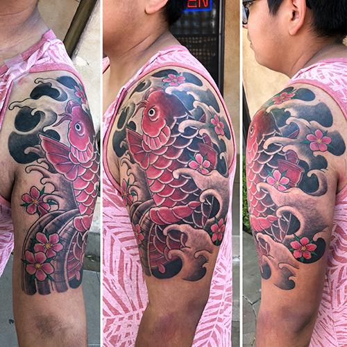 koi fish half sleeve