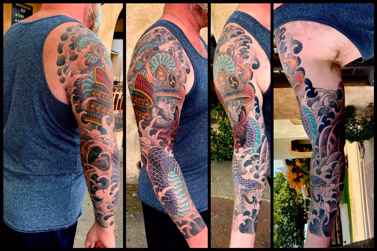 Samurai and snake sleeve