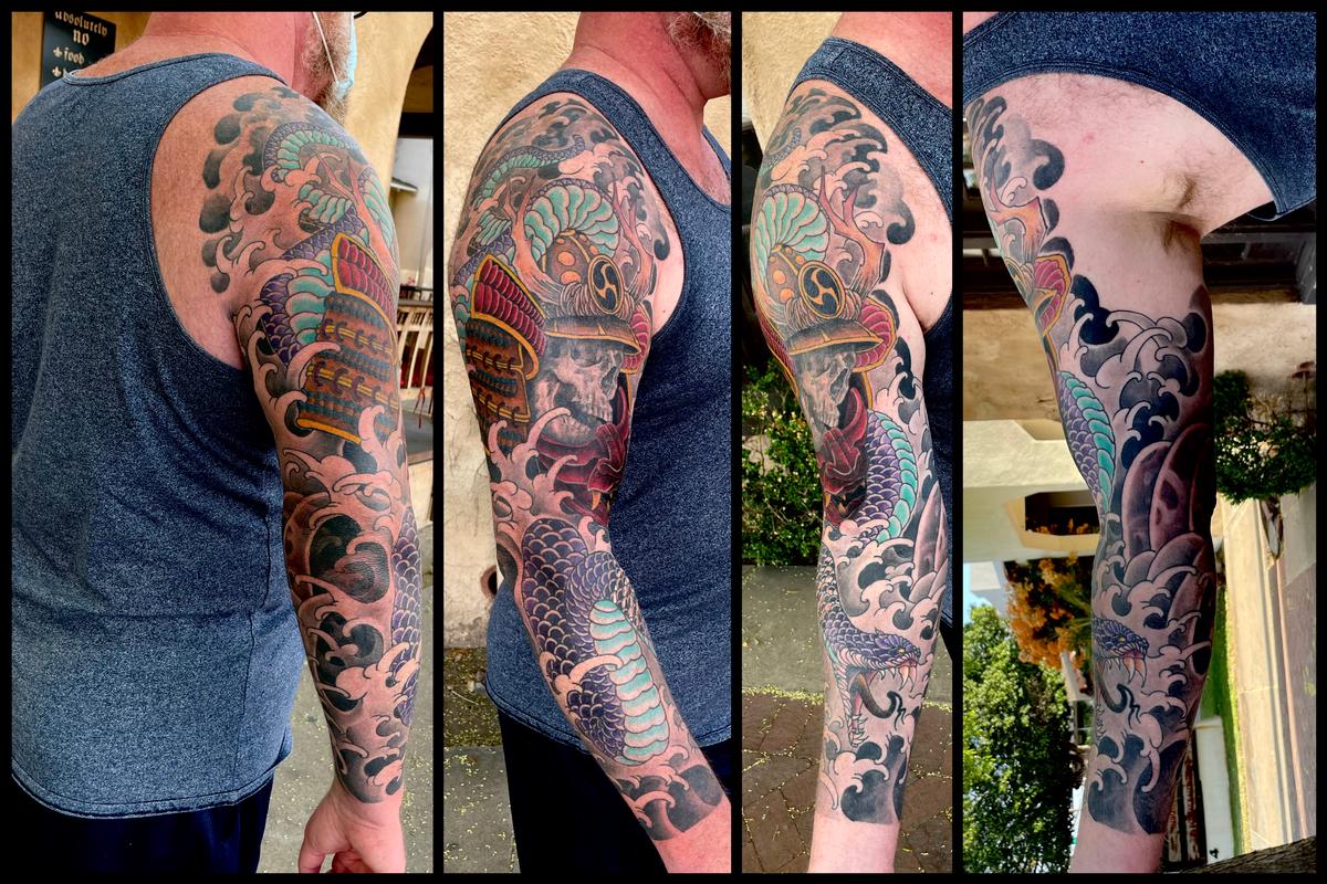 Samurai and snake sleeve