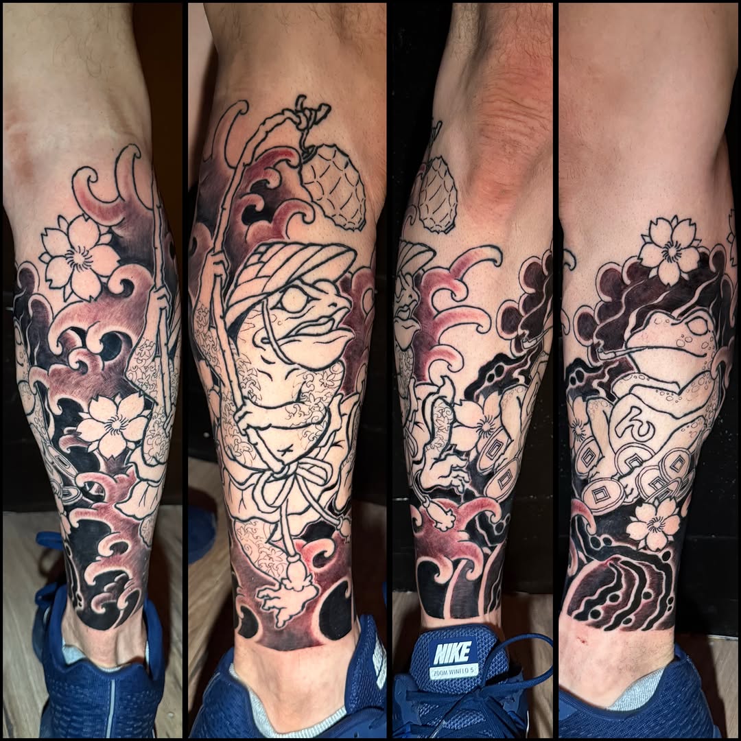 Japanese kaeru frog leg sleeve in color