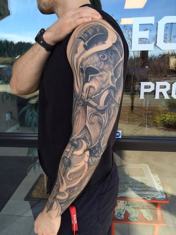 Black and Gray Knight Sleeve (Healed)