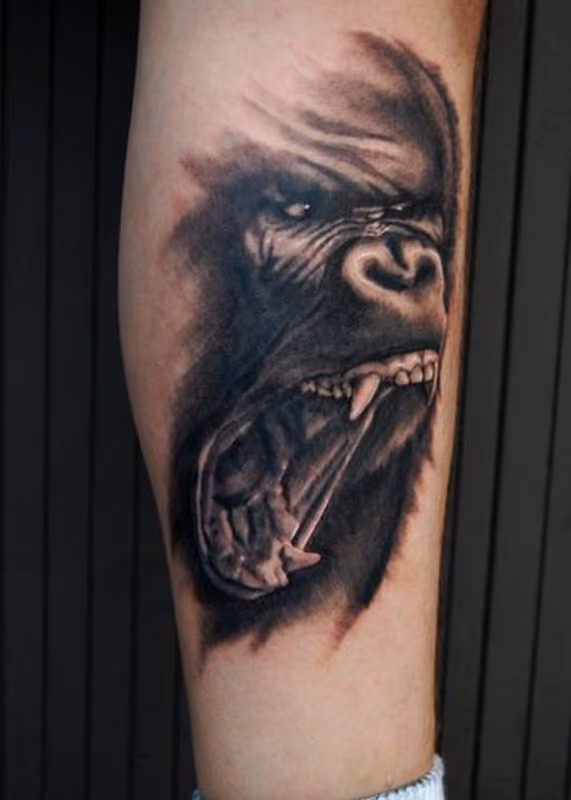 Gorilla Portrait Tattoo