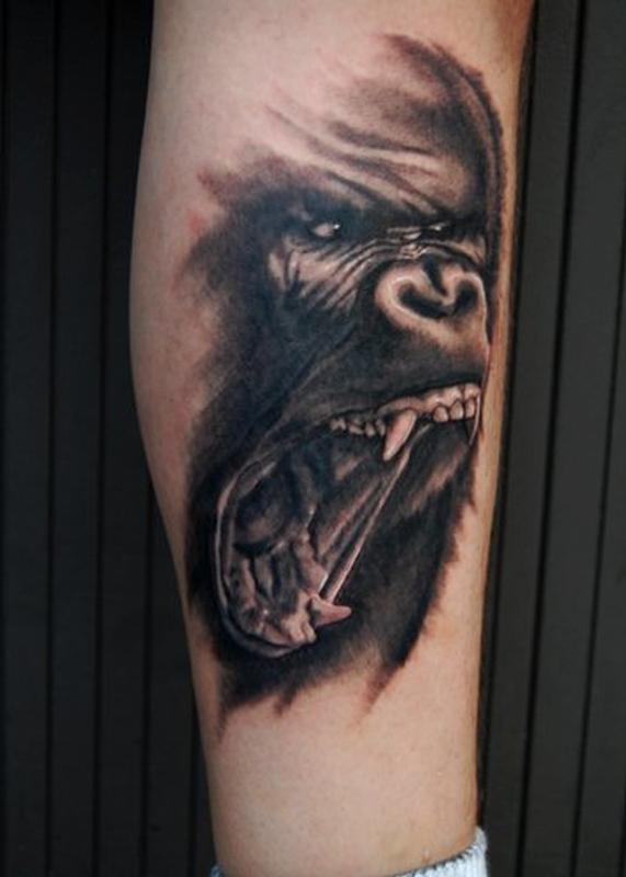 Gorilla Portrait Tattoo