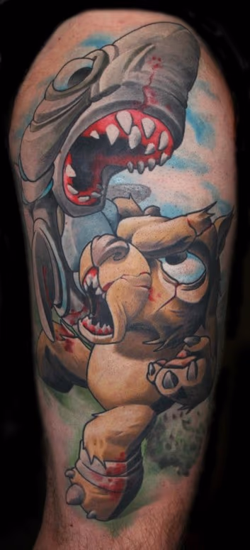 Shark Attack Tattoo