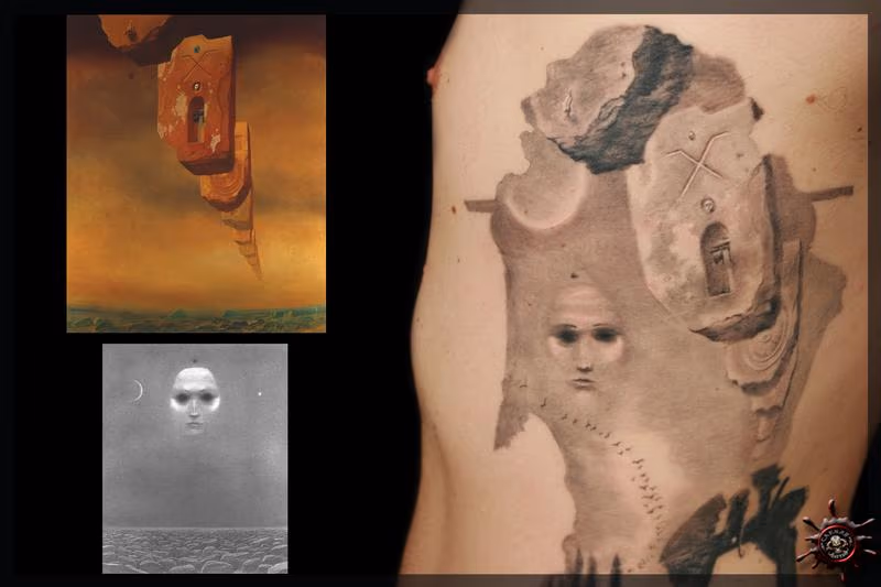 Top merge from another two reference paintings.