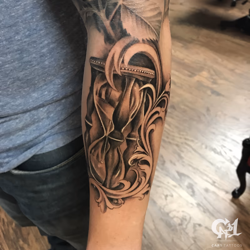 Realistic Hourglass Tattoo