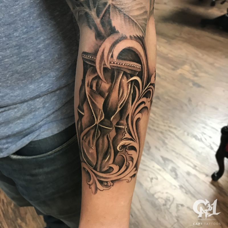 Realistic Hourglass Tattoo