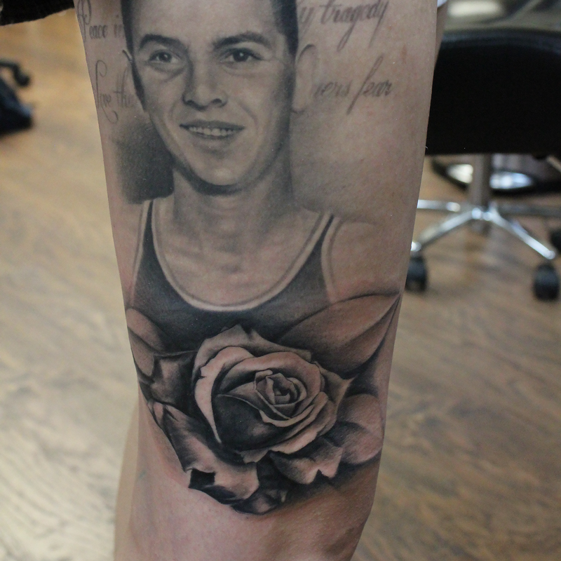 Rose Addition to Realistic Portrait