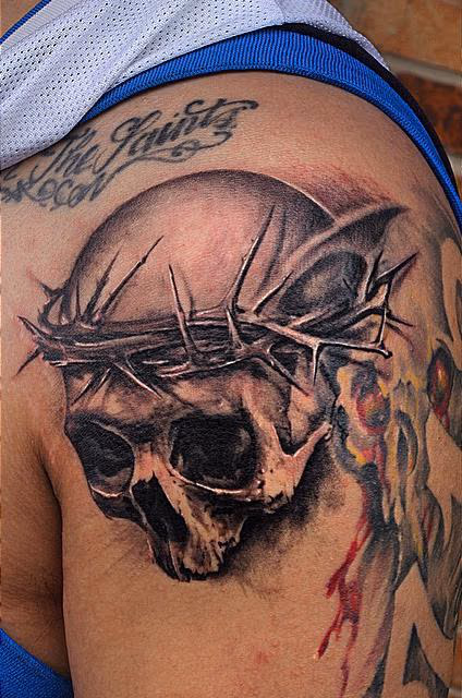 Black And Grey Skull Tattoo