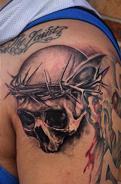 Black And Grey Skull Tattoo