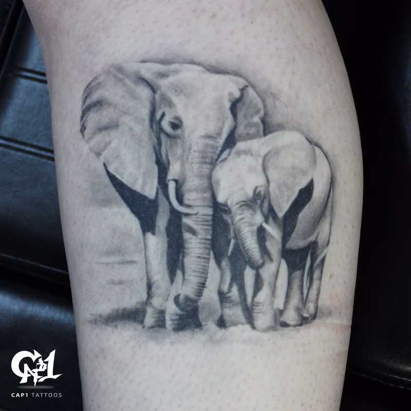 Realistic Elephant Tattoo