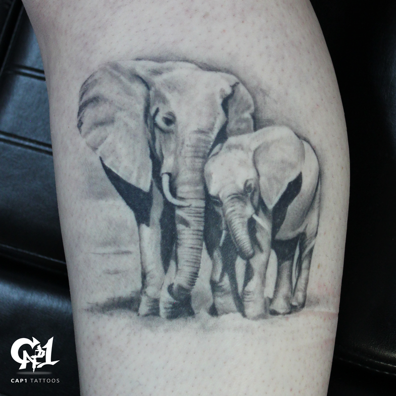 Realistic Elephant Tattoo