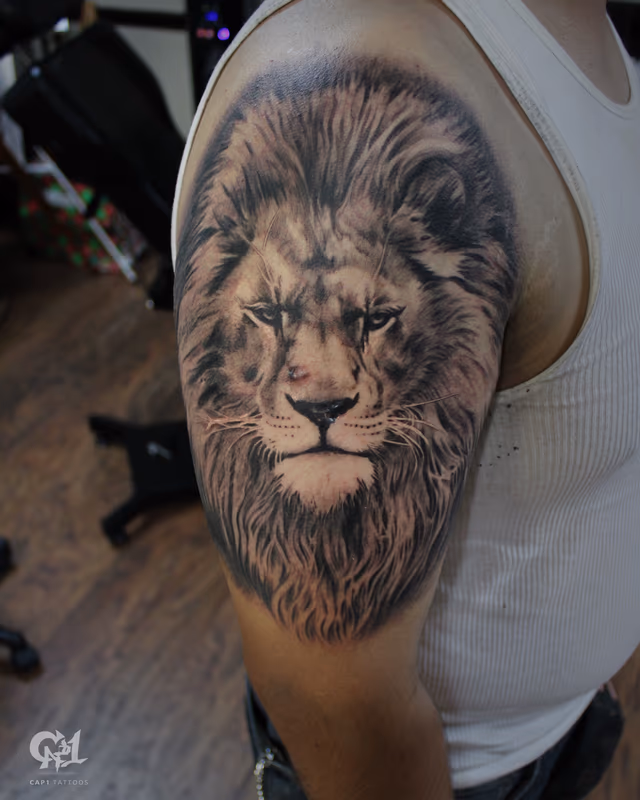 Realistic Lion Tattoo