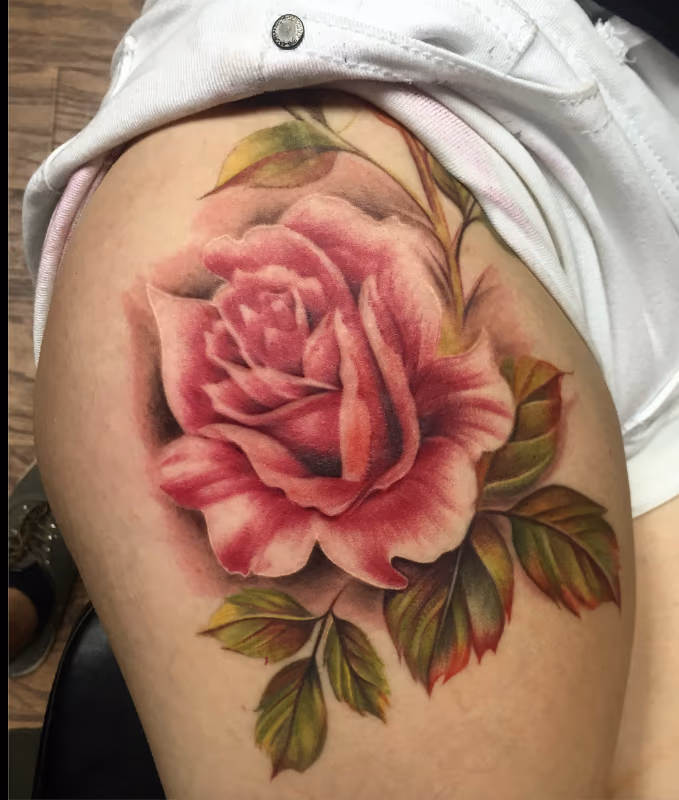 Vintage Rose Tattoo