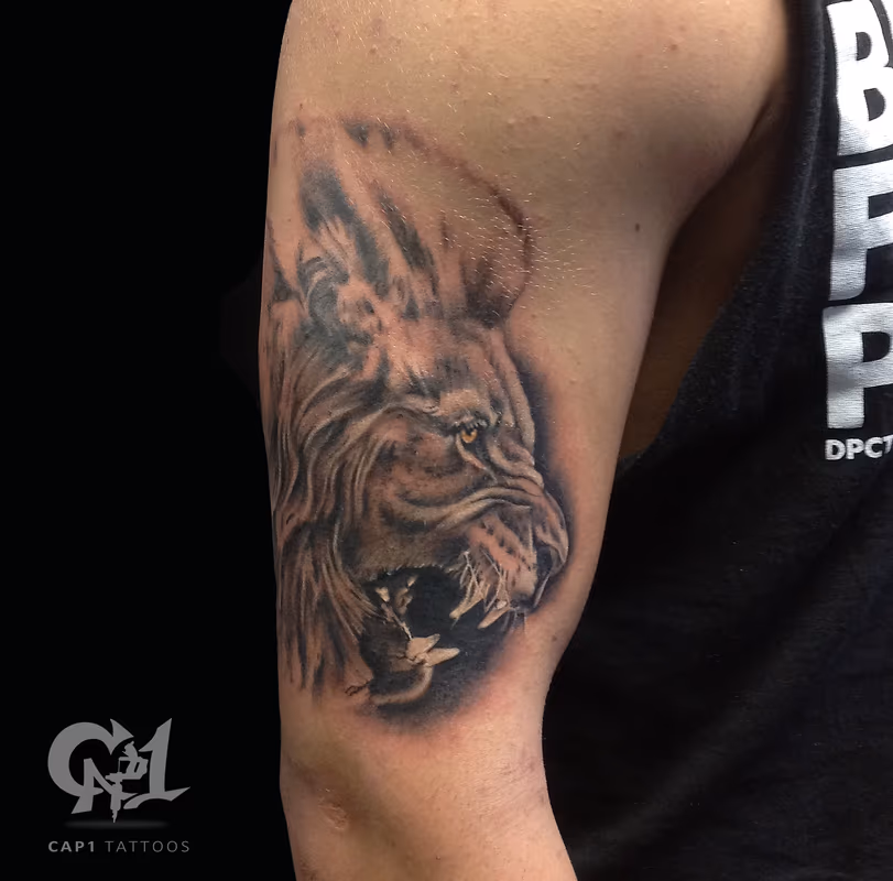 Fierce Lion Tattoo