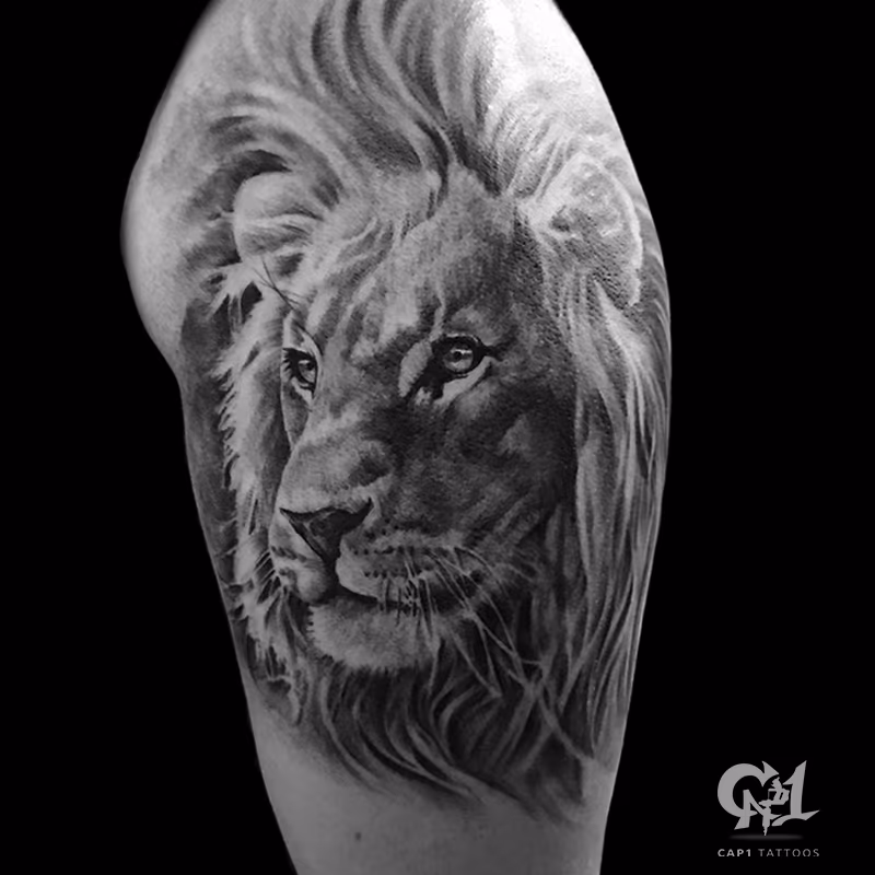 Realistic Lion Tattoo