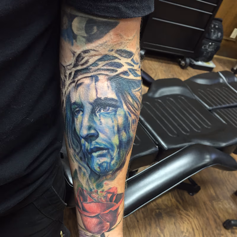 Colored Jesus Christ with Thorns