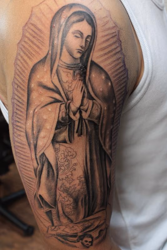 Black and Gray Virgin Mary