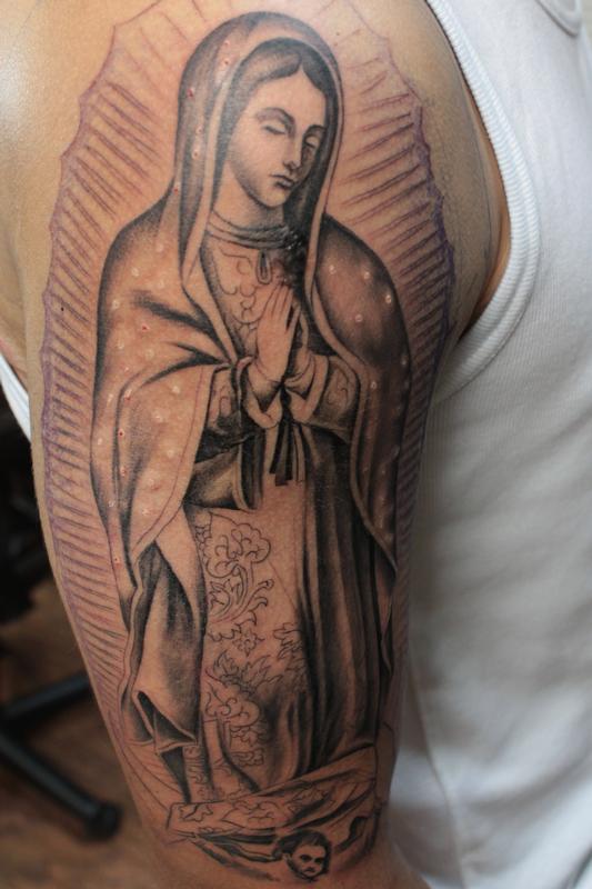 Black and Gray Virgin Mary