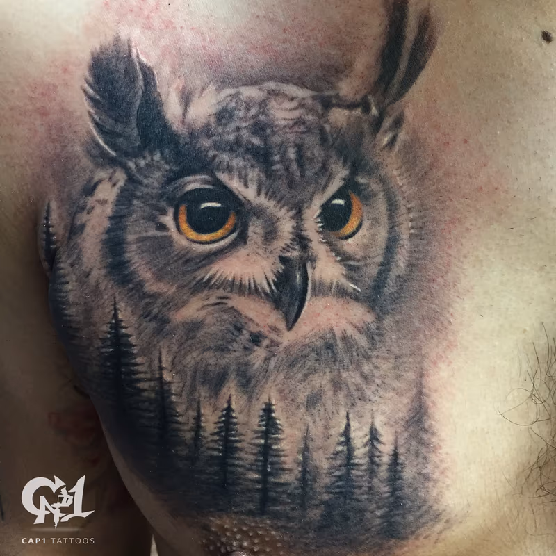 Realistic Owl Tattoo