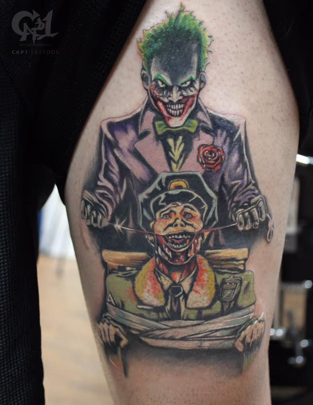 Joker Cartoon Tattoo
