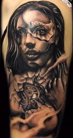 Mechanical Woman Tattoo