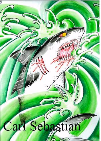 shark water color
