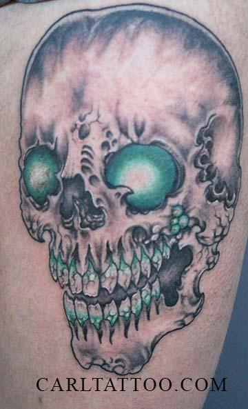 skull tattoo by carl