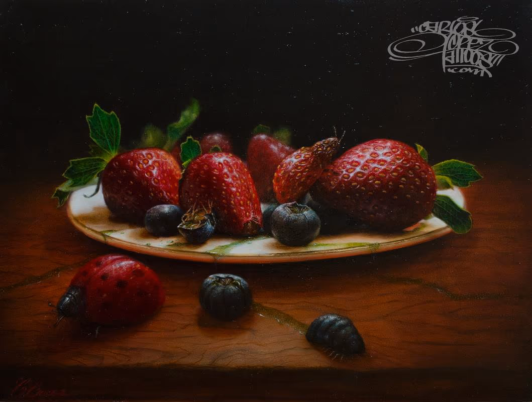 acrylics and oils on wood panel,9"x12"