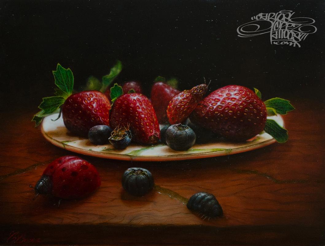 acrylics and oils on wood panel,9"x12"