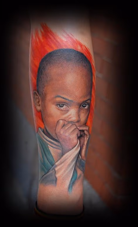 Start of a sleeve about racism and discrimination.