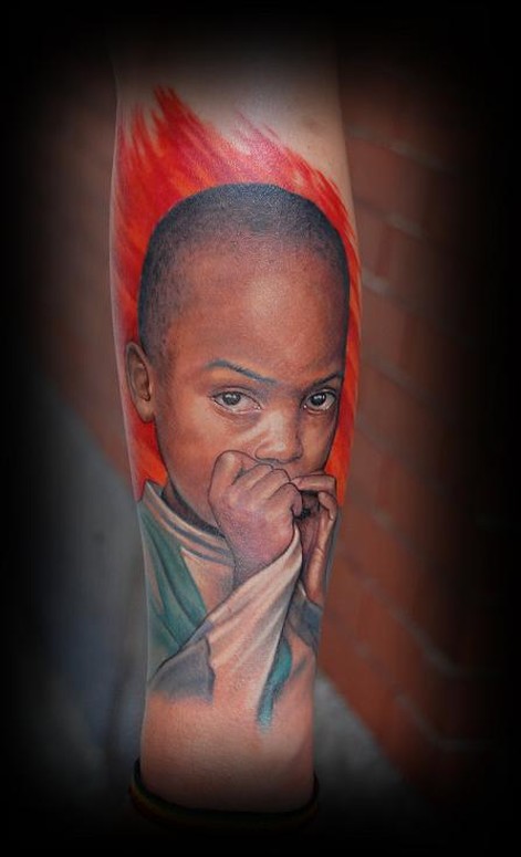 Start of a sleeve about racism and discrimination.