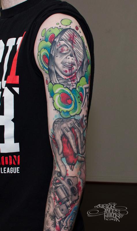 fully healed.some of the tattoos around were done by other artists