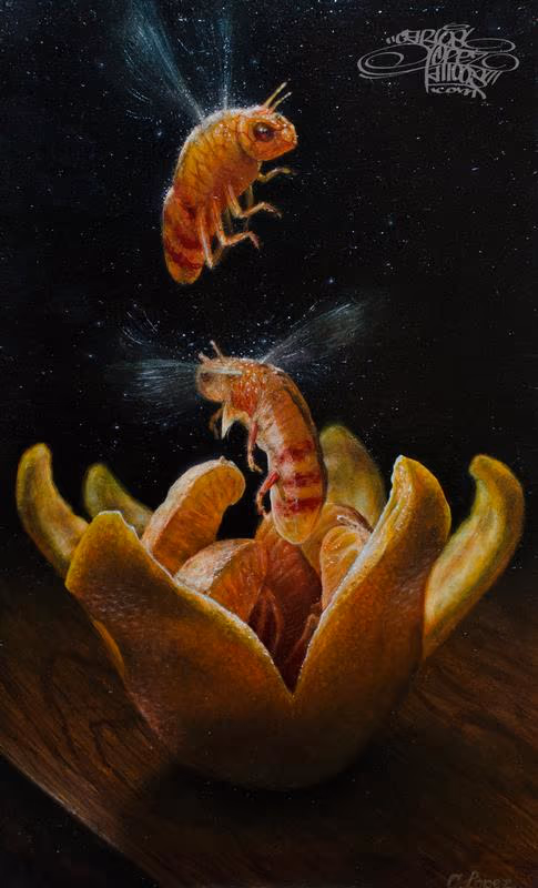 acrylics and oils on wood panel 6" x 10"