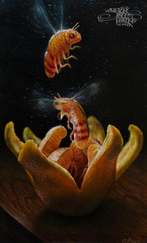 acrylics and oils on wood panel 6" x 10"