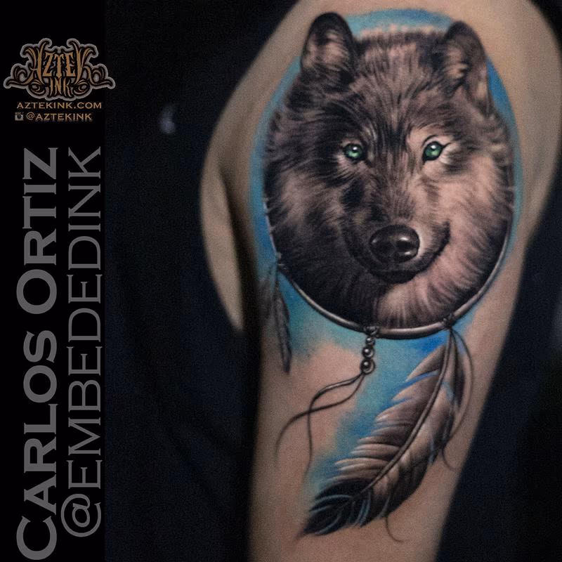 wolf tattoo by Carlos ortiz