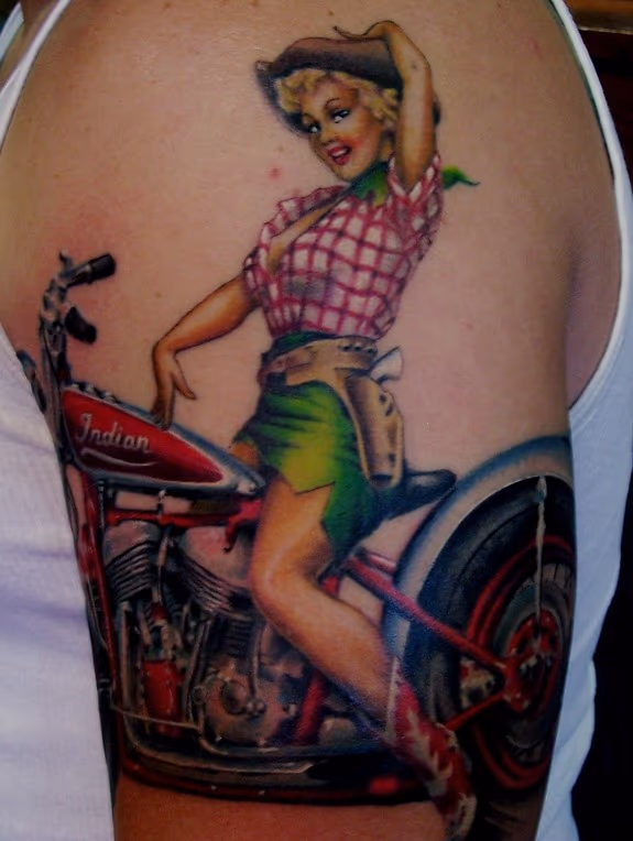 Cowgirl on an Indian