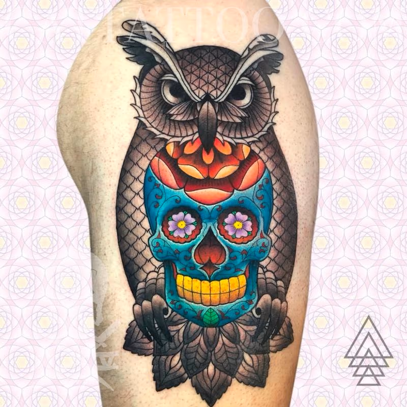 Owl and Sugar Skull