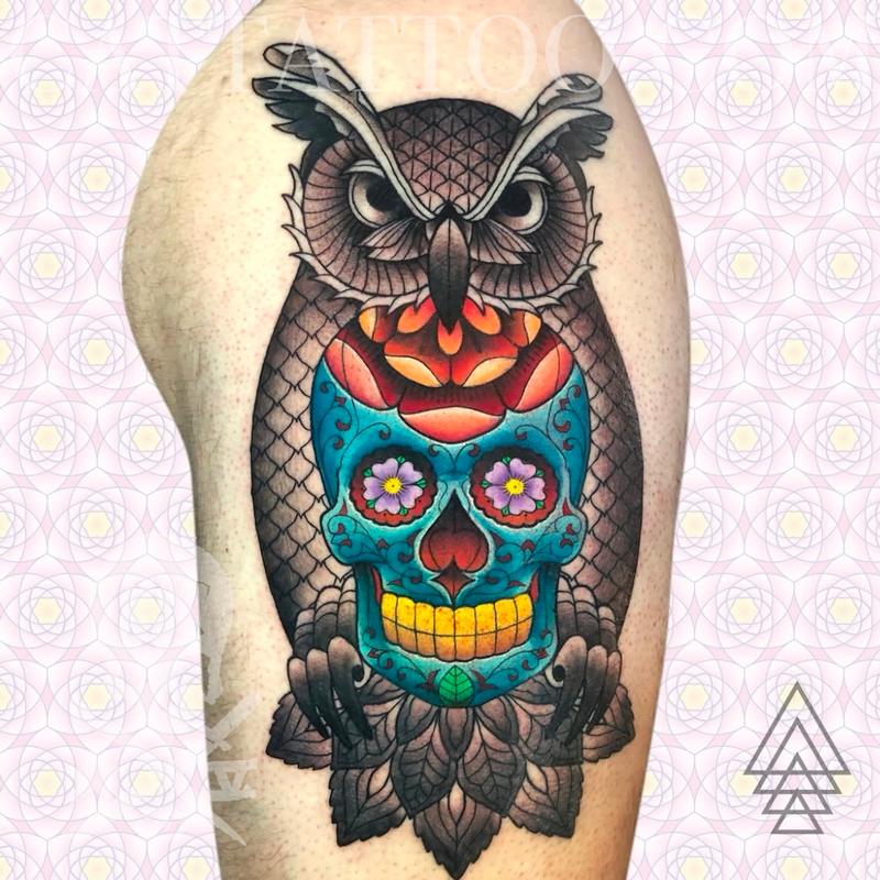 Owl and Sugar Skull