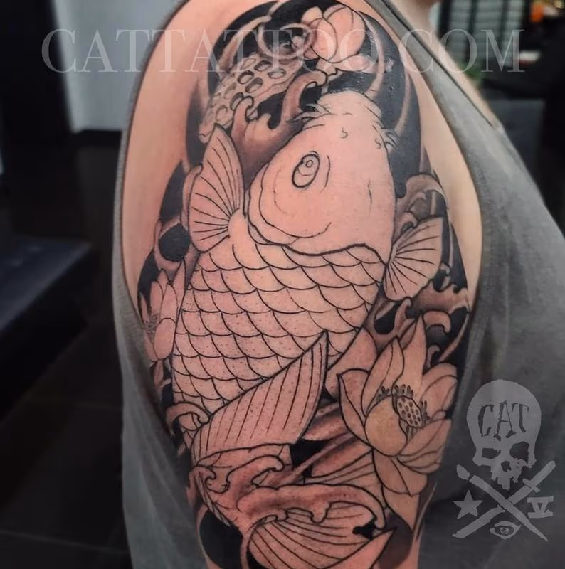 In Progress Koi half sleeve