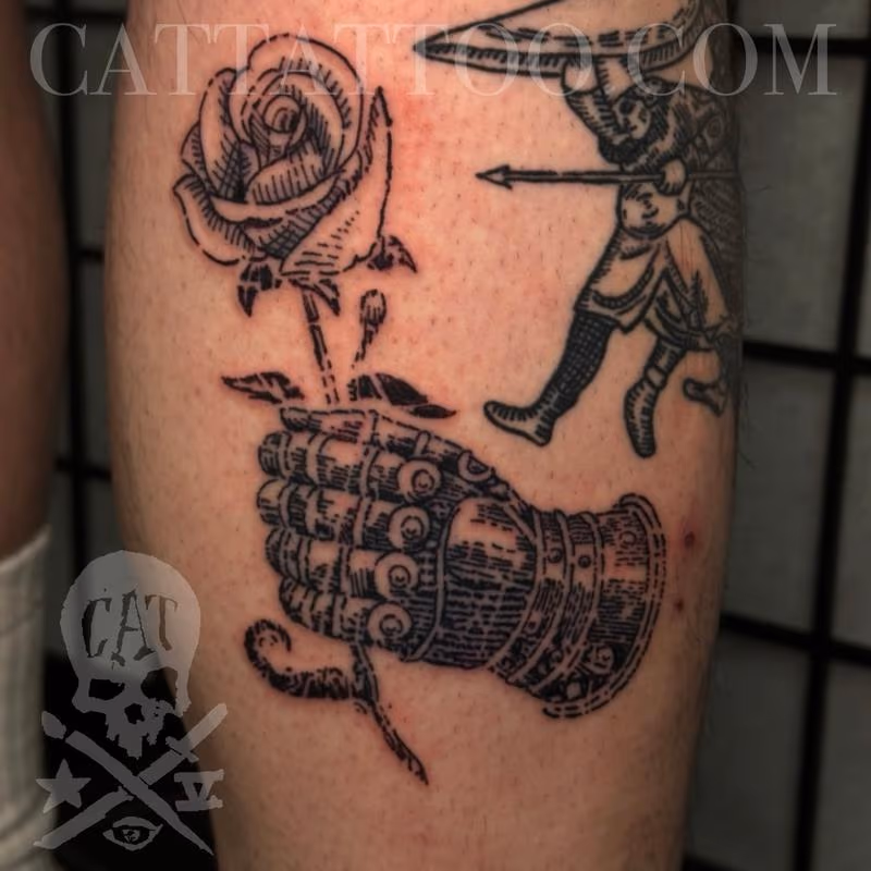 Rose and Armor Hand
