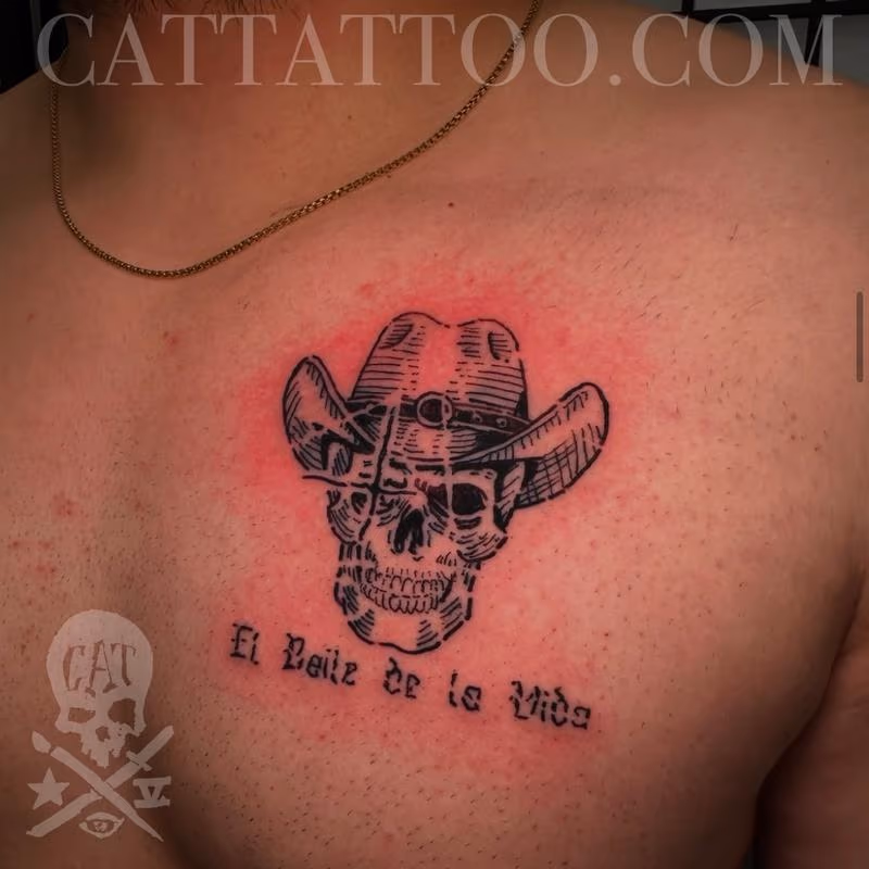 Skull with Cowboy Hat