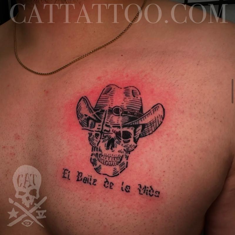 Skull with Cowboy Hat